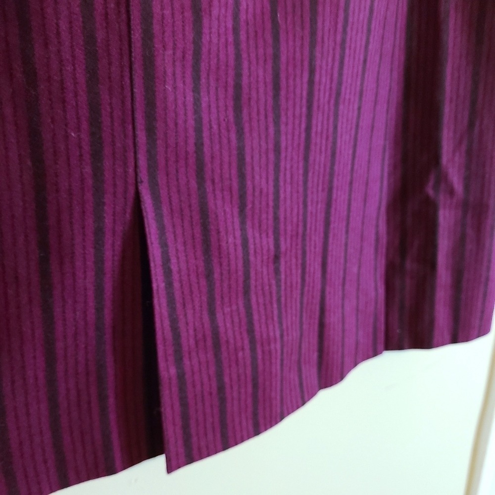 Vintage Purple Pinstripe Pencil Skirt Wool Blend JL Scherrer Paris FR 42 Office - Picture 4 of 5